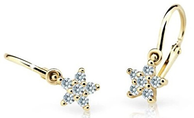 Cutie Diamonds - Zlaté dětské náušnice Hvězdičky s brilianty DC2118-10-00-X-1