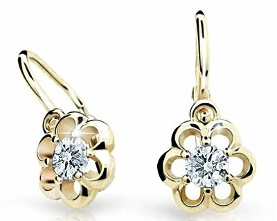 Cutie Diamonds - Zlaté dětské náušnice Kytičky s brilianty DC1947-10-00-X-1