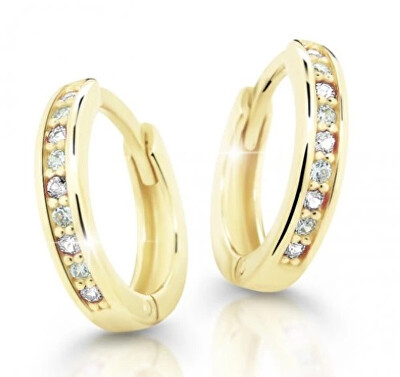 Cutie Diamonds - Zlaté kruhové náušnice pro děti s brilianty C3342-10-10-X-1-D