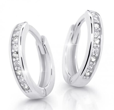 Cutie Diamonds - Zlaté kruhové náušnice pro děti s brilianty C3342-10-10-X-2-D