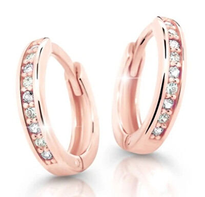 Cutie Diamonds - Zlaté kruhové náušnice pro děti s brilianty C3342-10-10-X-4-D