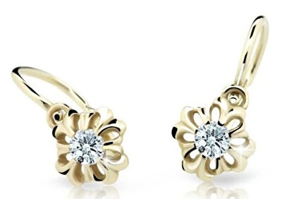 Cutie Diamonds - Zlaté kytičkové náušnice pro děti s brilianty DC2208-10-00-X-1