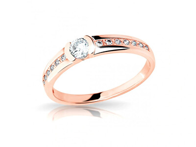 Cutie Jewellery - Blyštivý prsten z růžového zlata se zirkony Z6708-2106-10-X-4