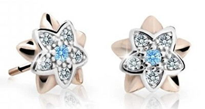 Cutie Jewellery - Dětské bicolor náušnice z růžového zlata C2210-30-X-4
