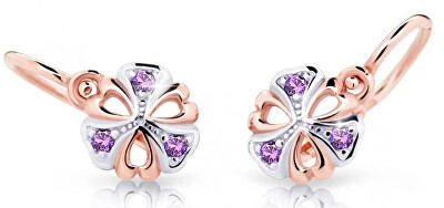 Cutie Jewellery - Dětské bicolor náušnice z růžového zlata C2230-10-X-4