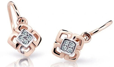 Cutie Jewellery - Dětské bicolor náušnice z růžového zlata C2240-10-X-4