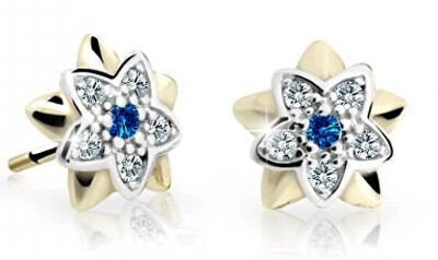 Cutie Jewellery - Dětské bicolor náušnice ze žlutého zlata C2210-30-X-1