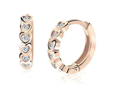 Cutie Jewellery - Dětské kruhové náušnice z růžového zlata C3339-80-X-4