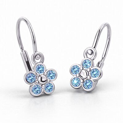 Cutie Jewellery - Dětské kytičkové náušnice z bílého zlata C2744-10-X-2
