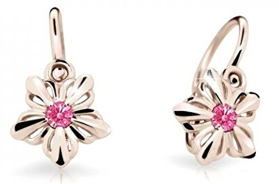 Cutie Jewellery - Dětské kytičkové náušnice z růžového zlata C2238-10-X-4
