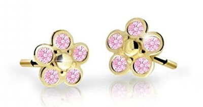 Cutie Jewellery - Dětské kytičkové náušnice ze žlutého zlata C2744-30-X-1