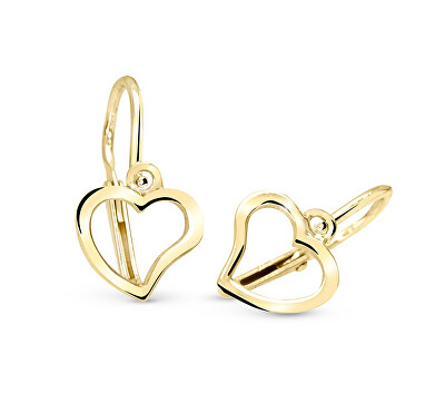 Cutie Jewellery - Srdíčkové náušničky ze žlutého zlata C2760-10-X-1