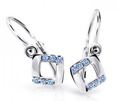 Cutie Jewellery - Čtvercové dětské náušnice z bílého zlata C2268-10-X-2