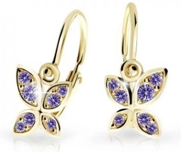 Cutie Jewellery - Dětské náušnice ze žlutého zlata Motýlci C2259-10-X-1