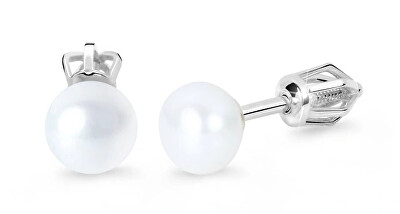 Cutie Jewellery - Elegantní náušnice z bílého zlata s perlou Z8002-30-C4-X-2