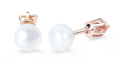 Cutie Jewellery - Elegantní náušnice z růžového zlata s perlou Z8002-30-C4-X-4