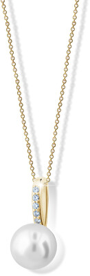 Cutie Jewellery - Exkluzivní přívěsek ze žlutého zlata s pravou perlou a zirkony Z6309-3166-40-10-X-1