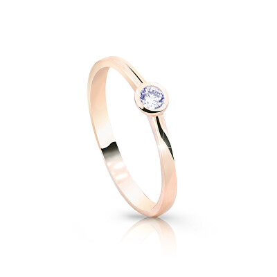 Cutie Jewellery - Jemný třpytivý prsten z růžového zlata Z8006-10-X-4