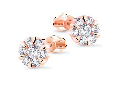 Cutie Jewellery - Krásné náušnice z růžového zlata se zirkony Z8039-30-10-X-4