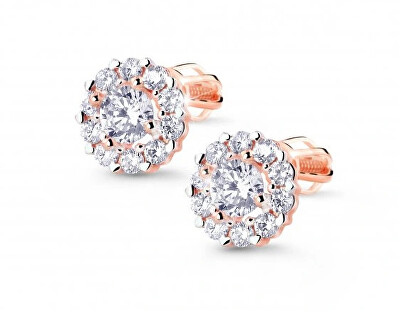 Cutie Jewellery - Krásné náušnice z růžového zlata se zirkony Z8040-30-10-X-4