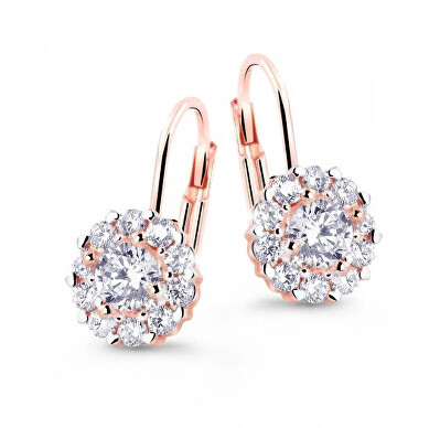 Cutie Jewellery - Krásné náušnice z růžového zlata se zirkony Z8040-55-10-X-4