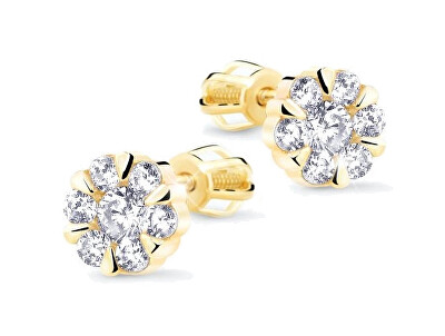 Cutie Jewellery - Krásné náušnice ze žlutého zlata se zirkony Z8039-30-10-X-1