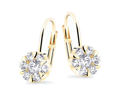 Cutie Jewellery - Krásné náušnice ze žlutého zlata se zirkony Z8039-55-10-X-1