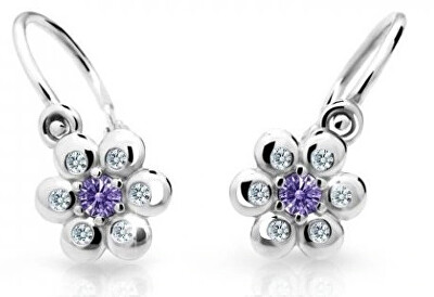 Cutie Jewellery - Kytičkové dětské náušnice z bílého zlata C2247-10-X-2