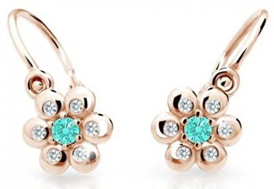 Cutie Jewellery - Kytičkové dětské náušnice z růžového zlata C2247-10-X-4