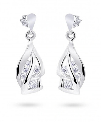 Cutie Jewellery - Luxusní náušnice z bílého zlata s třpytivými zirkony Z8045-30-10-X-2