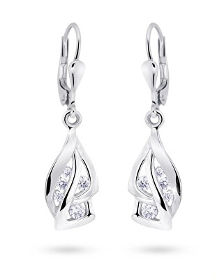 Cutie Jewellery - Luxusní náušnice z bílého zlata s třpytivými zirkony Z8045-55-10-X-2