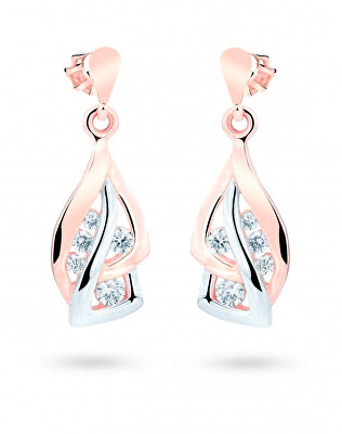 Cutie Jewellery - Luxusní náušnice z růžového zlata s třpytivými zirkony Z8045-30-10-X-4