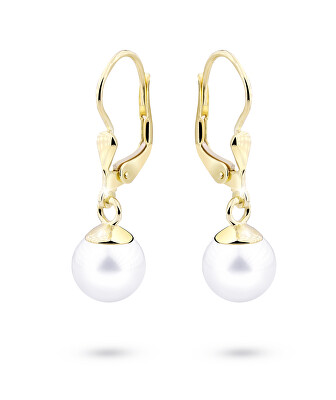 Cutie Jewellery - Luxusní náušnice ze žlutého zlata s pravými perlami Z3015-55-C4-X-1