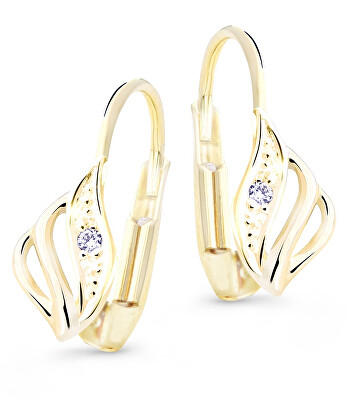 Cutie Jewellery - Luxusní náušnice ze žlutého zlata s třpytivými zirkony Z8024-55-10-X-L1