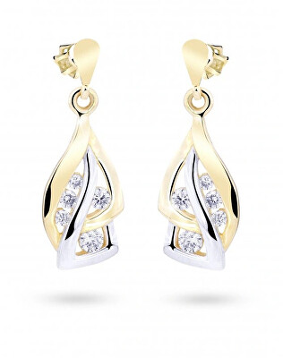 Cutie Jewellery - Luxusní náušnice ze žlutého zlata s třpytivými zirkony Z8045-30-10-X-1