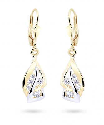 Cutie Jewellery - Luxusní náušnice ze žlutého zlata s třpytivými zirkony Z8045-55-10-X-1