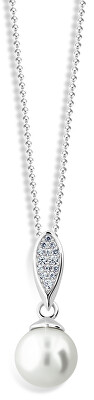 Cutie Jewellery - Luxusní přívěsek z bílého zlata s pravou perlou a zirkony Z6304-3152-40-10-X-2