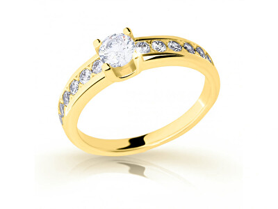 Cutie Jewellery - Luxusní prsten ze žlutého zlata se zirkony Z6885-2146-10-X-1