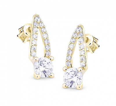 Cutie Jewellery - Luxusní zlaté náušnice s třpytivými zirkony Z8044-30-10-X-1