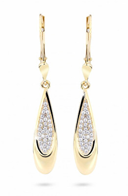Cutie Jewellery - Luxusní zlaté náušnice se zirkony Z8052-55-10-X-1