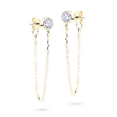 Cutie Jewellery - Moderní zlaté náušnice s řetízky Z5025-20-10-X-1