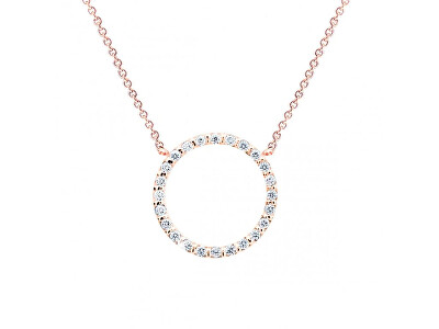 Cutie Jewellery - Náhrdelník z růžového zlata se zirkony Z6323-40-10-X-4