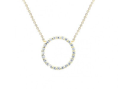 Cutie Jewellery - Náhrdelník ze žlutého zlata se zirkony Z6323-40-10-X-1