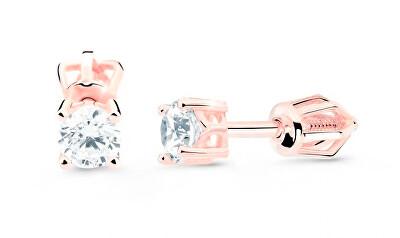 Cutie Jewellery - Náušnice z růžového zlata se zirkony Z8025-30-10-X-4