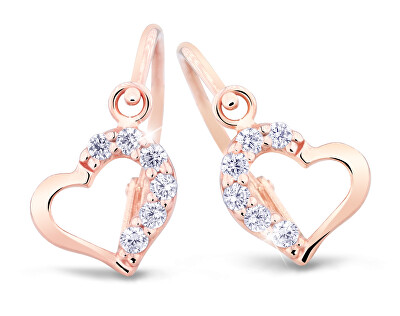 Cutie Jewellery - Něžné dětské náušnice z růžového zlata C2757-10-X-4