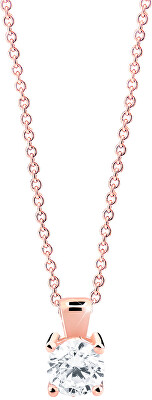 Cutie Jewellery - Něžný přívěsek z růžového zlata s čirým zirkonem Z8010-40-10-X-4
