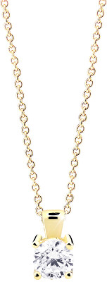 Cutie Jewellery - Něžný přívěsek ze žlutého zlata s čirým zirkonem Z8010-40-10-X-1
