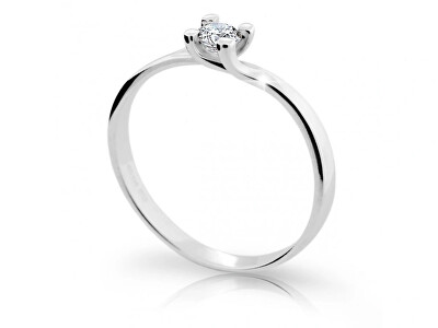 Cutie Jewellery - Něžný prsten z bílého zlata se zirkonem Z6823-1855-10-X-2