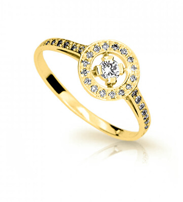 Cutie Jewellery - Něžný prsten ze žlutého zlata se zirkonem Z6870-1990-10-X-1