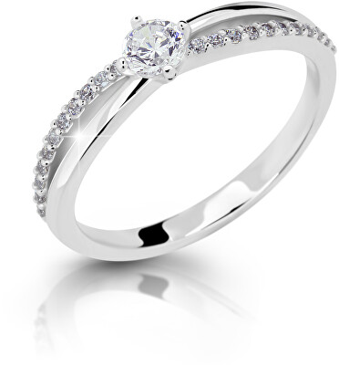 Cutie Jewellery - Něžný třpytivý prsten z bílého zlata Z6728-2837-10-X-2